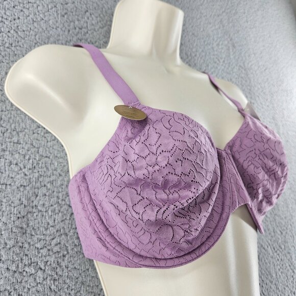 Wacoal Bra Womens 36D Purple Lace Underwire Padded 855345 Full Coverage‎ Support - Picture 2 of 14